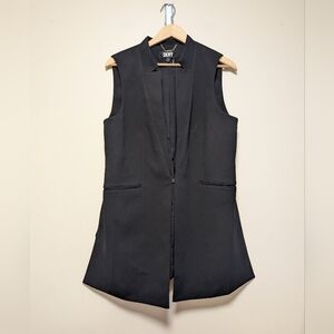 DKNY Sleeveless Blazer Vest Women’s 14 Black Tailored